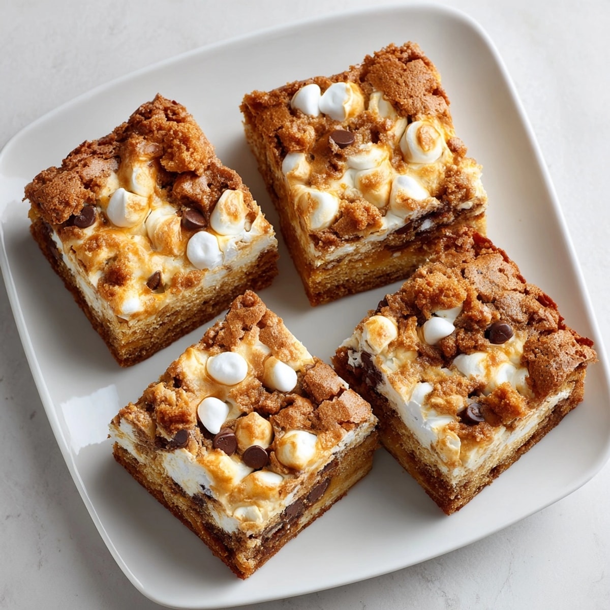 The vibrant Chaos Cake Ginger Snap Blondies, swirled with marshmallow, offering a delightful texture contrast.