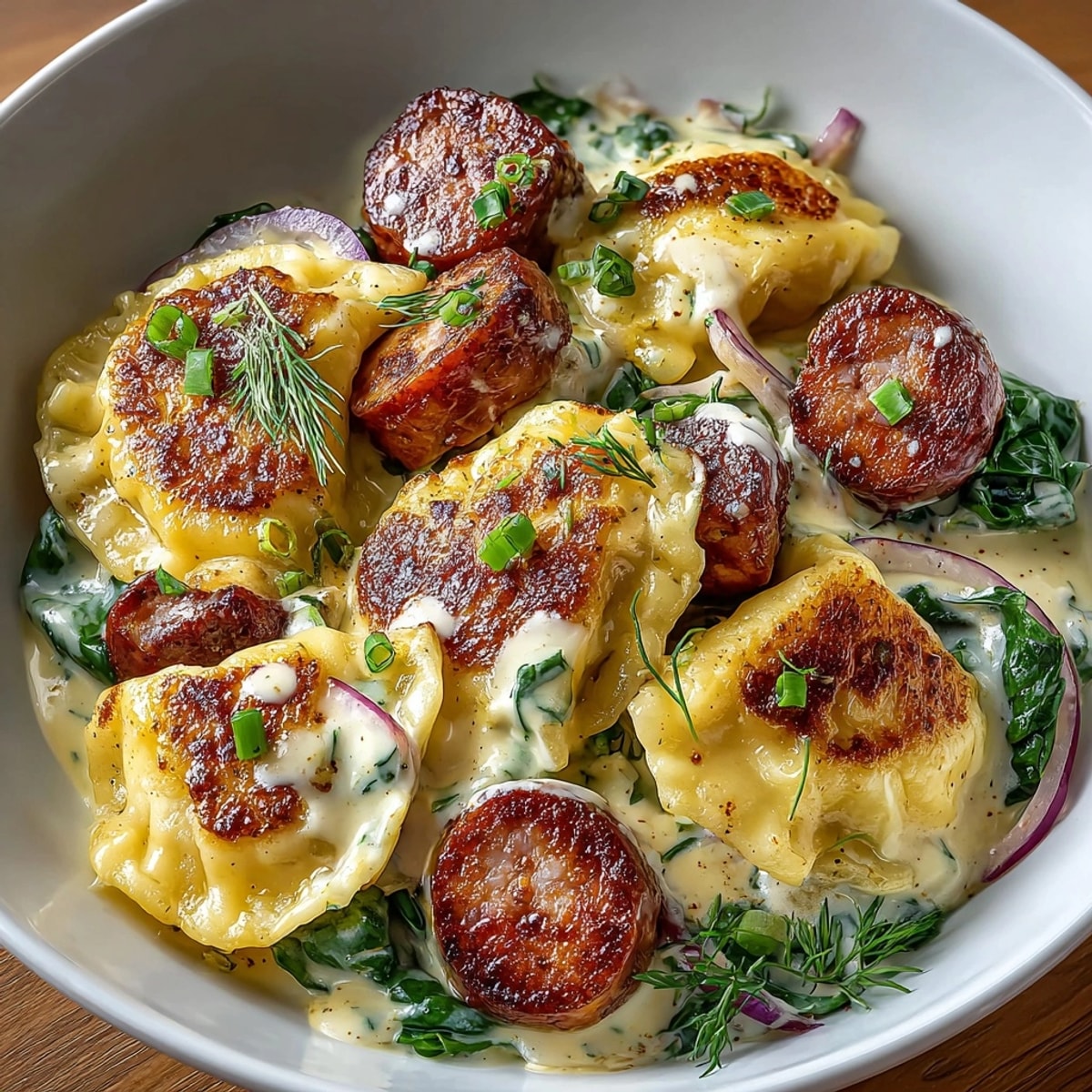 Pickle-Fix Dill Pickle Potato Pierogi Skillet: a comforting skillet filled with golden pierogi, tangy pickles, and creamy sauce.