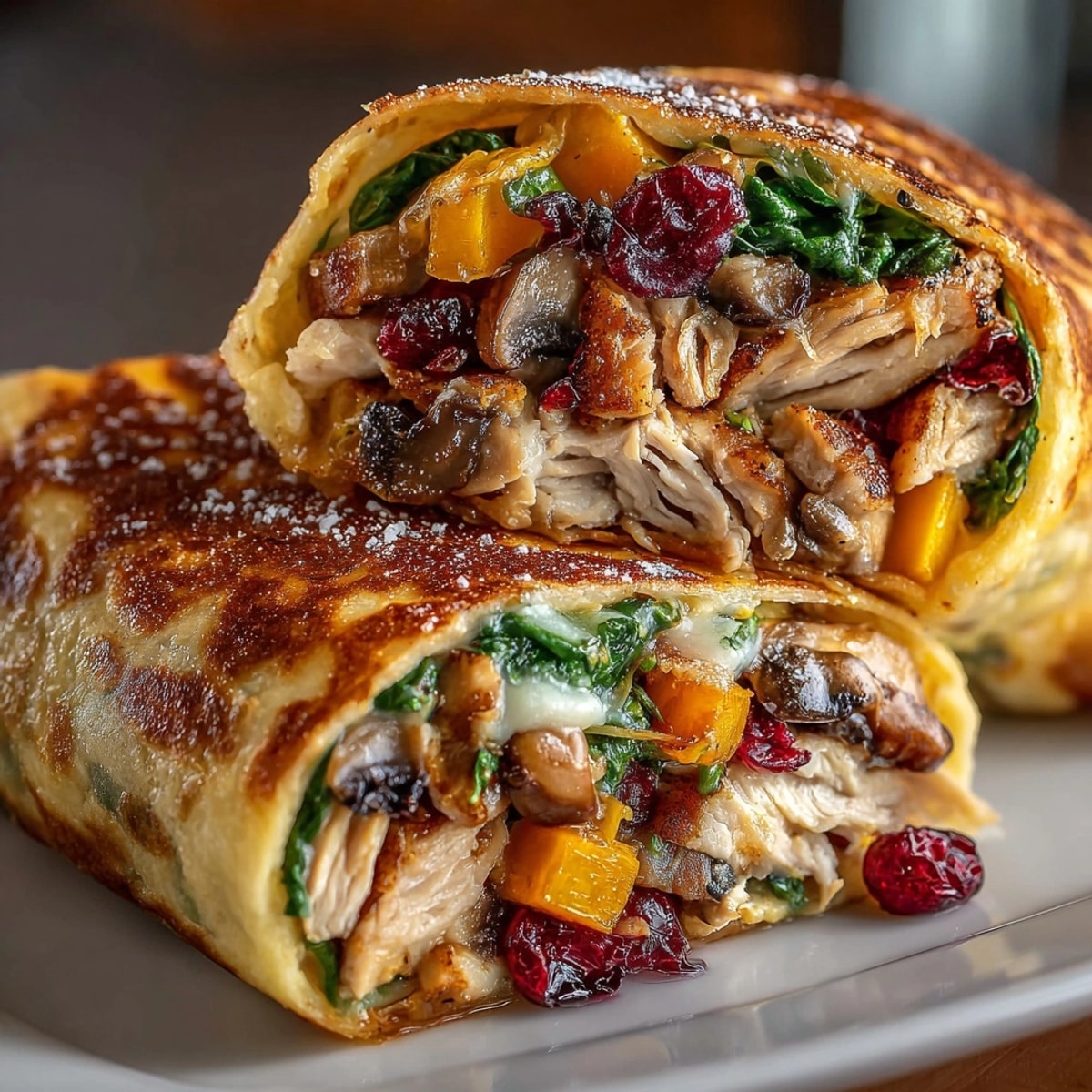 Thanksgiving Sage Butter Gnocchi Wraps, a comforting mix of turkey and veggies nestled inside a warm tortilla.