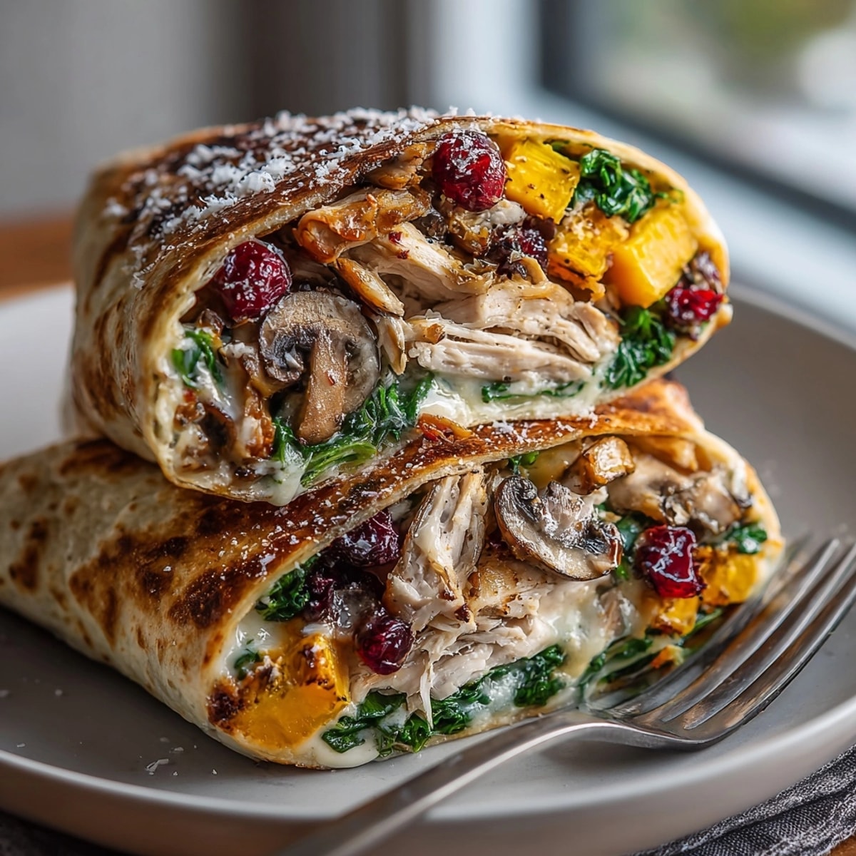 Golden-brown Thanksgiving Sage Butter Gnocchi Wraps, showcasing a delicious, savory filling, perfect for a holiday feast.