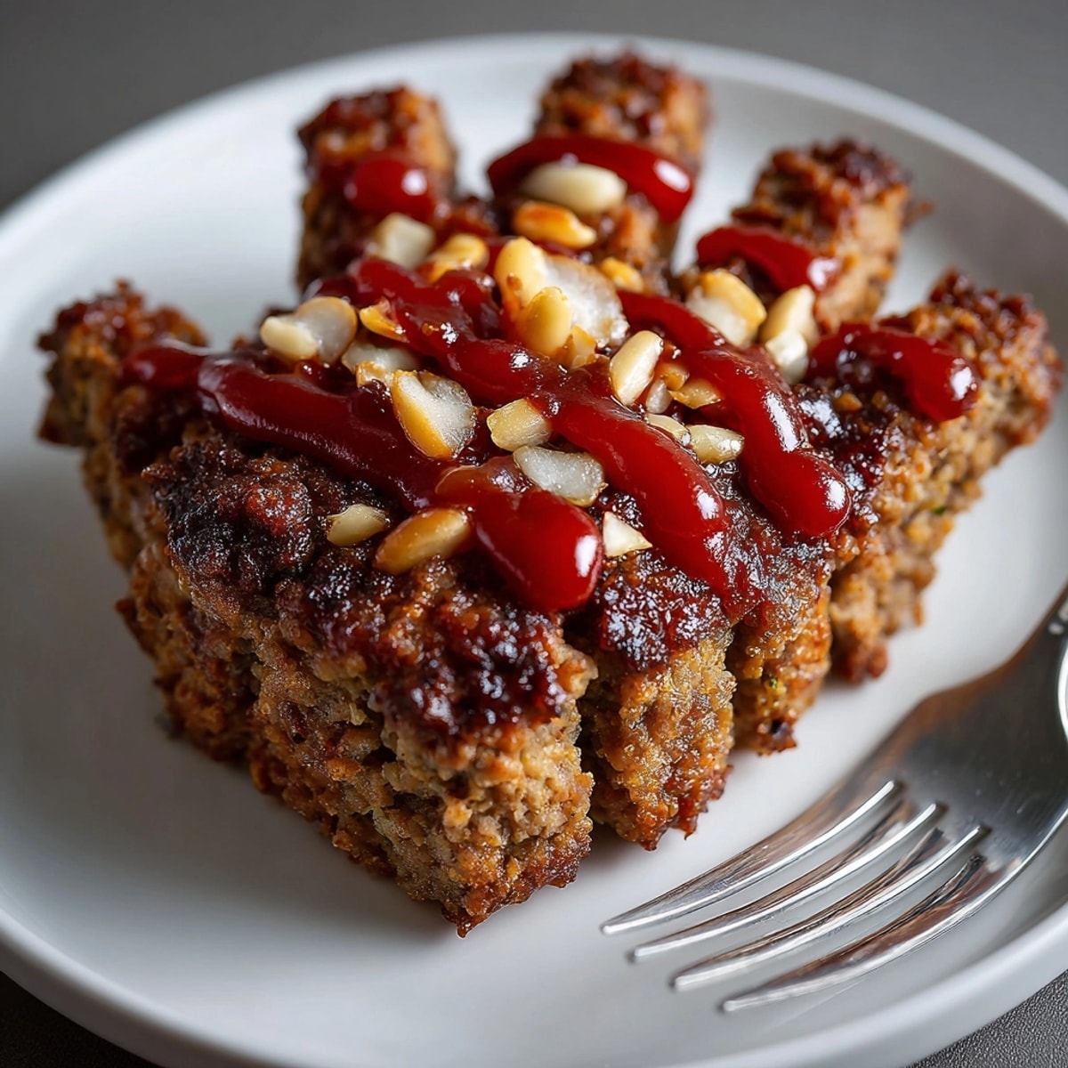 Spooky Zombie Meatloaf Hand ready to bake, a Halloween centerpiece featuring almond nails.