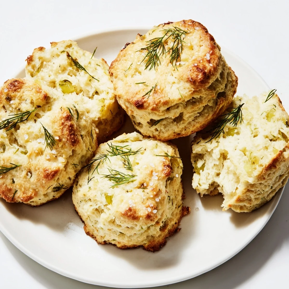 Fluffy Dill Pickle Honey Biscuit Scones served warm, perfect for brunch gatherings.  