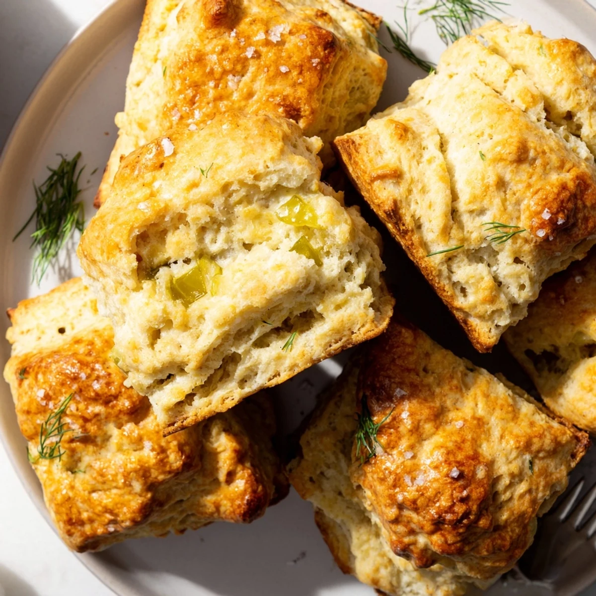 Dill Pickle Honey Biscuit Scones