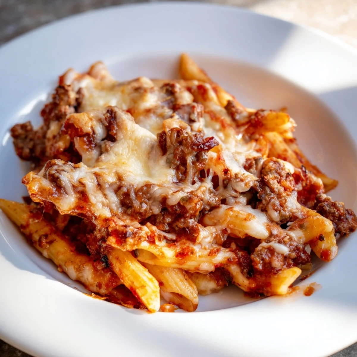 Cheesy Beef & Penne Bake