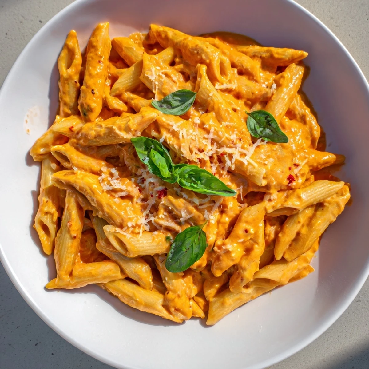 This quick and easy 15-Minute Creamy Red Pepper Pasta recipe features a silky, smooth red pepper sauce.
