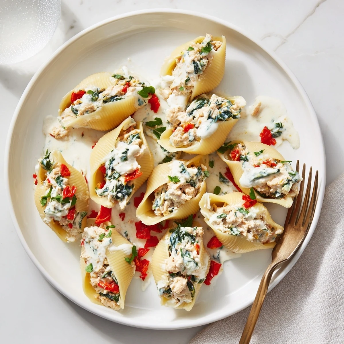 High-Protein Cottage Cheese Alfredo Shells