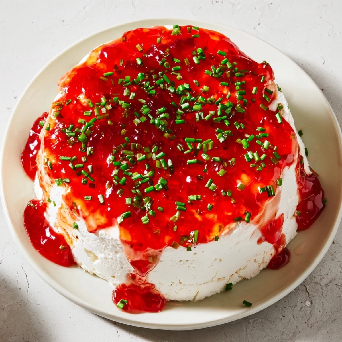 Cream Cheese and Pepper Jelly Star Appetizer, a vibrant star shape, ready to serve with crackers.