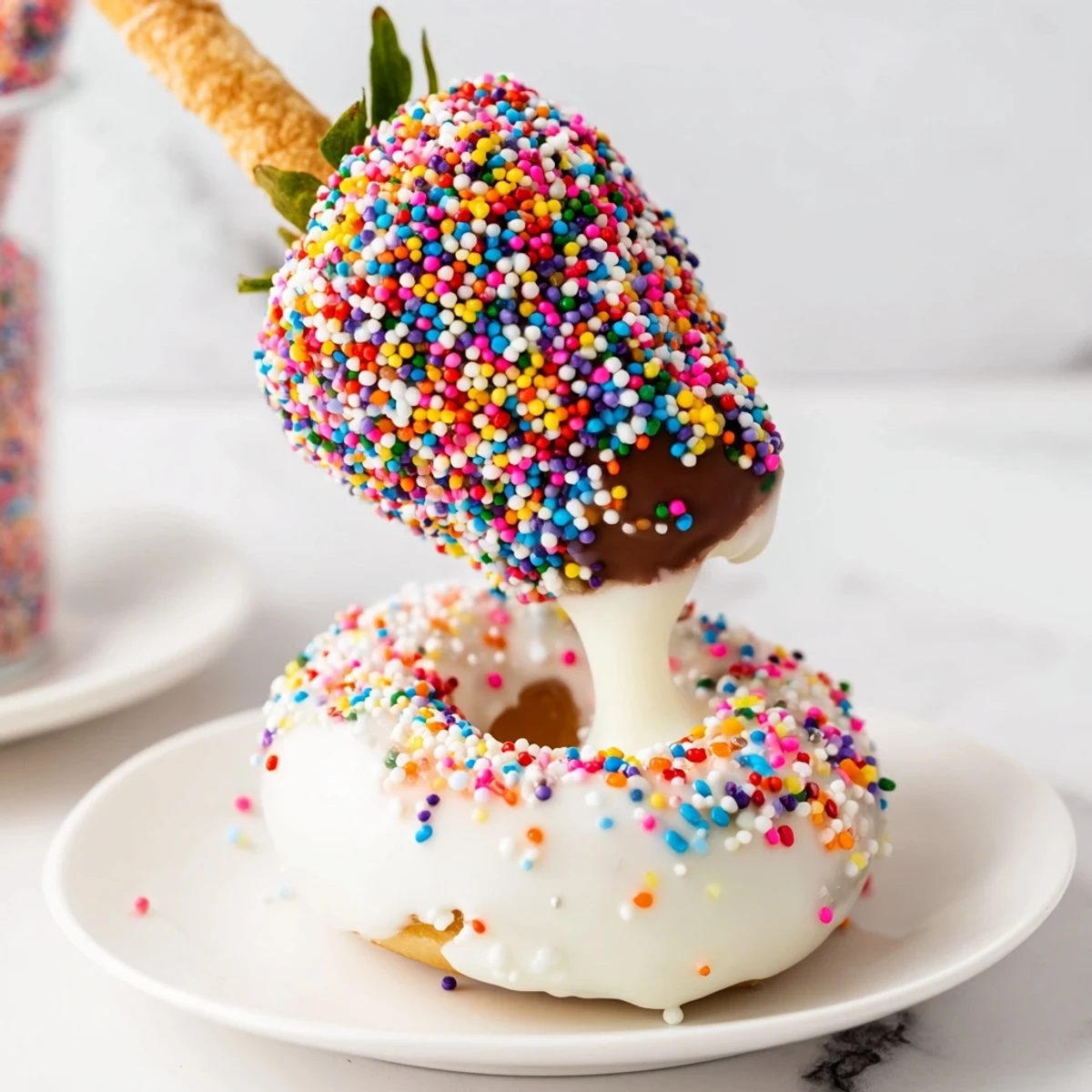 Indulge in a Rainbow Sprinkle Party Board, creatively decorated, ideal for a cheerful celebration.