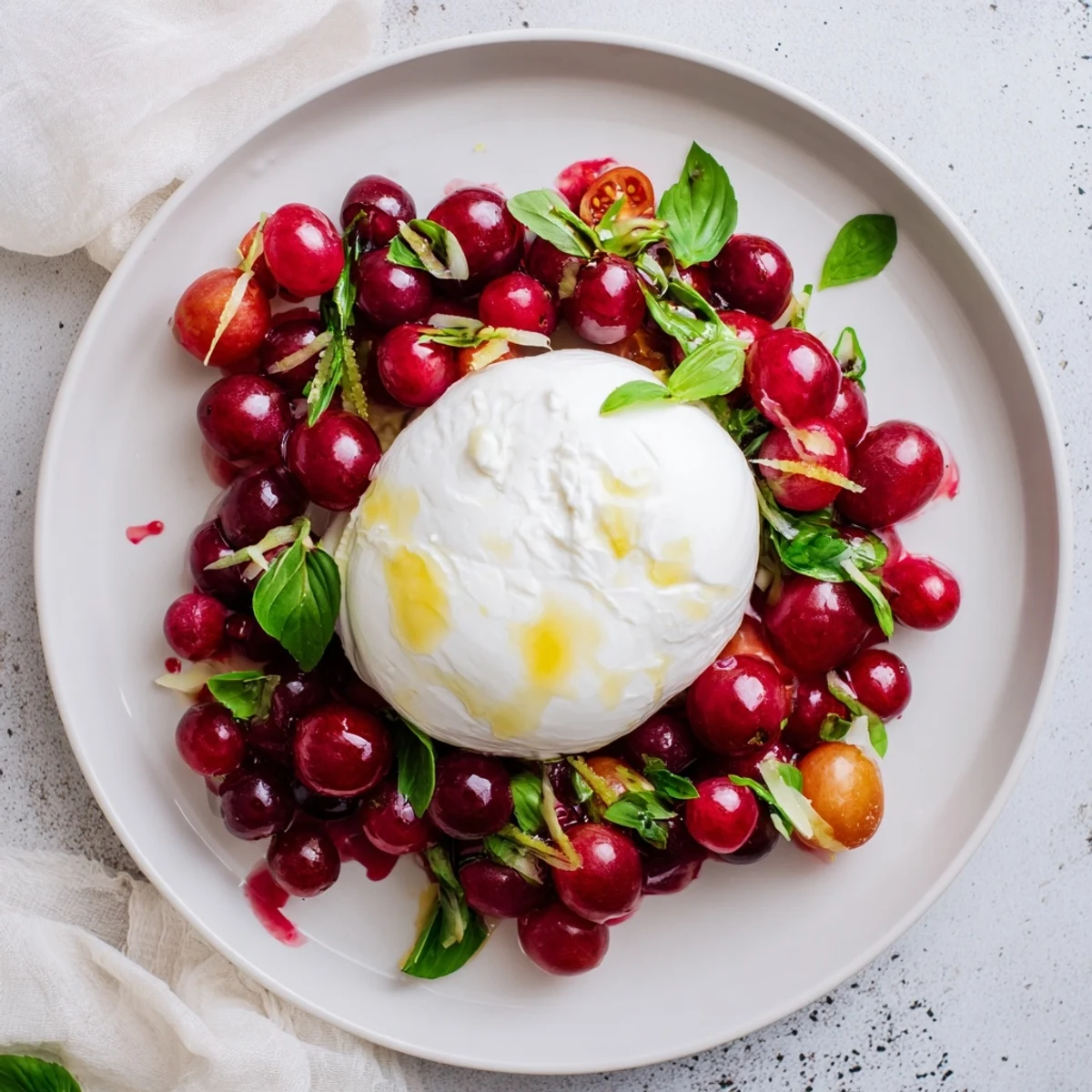 Vibrant Moonlit Lagoon salad with fresh basil and balsamic glaze, ready to enjoy.