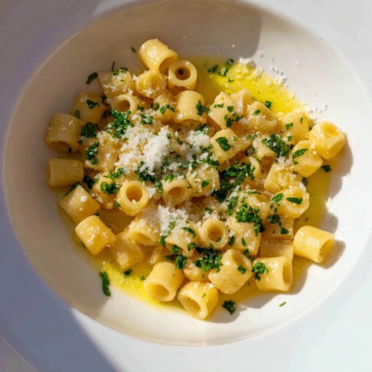 Fragrant One-Pot Garlic Butter Ditalini, a comforting Italian-American pasta dish, ready in 20 minutes.