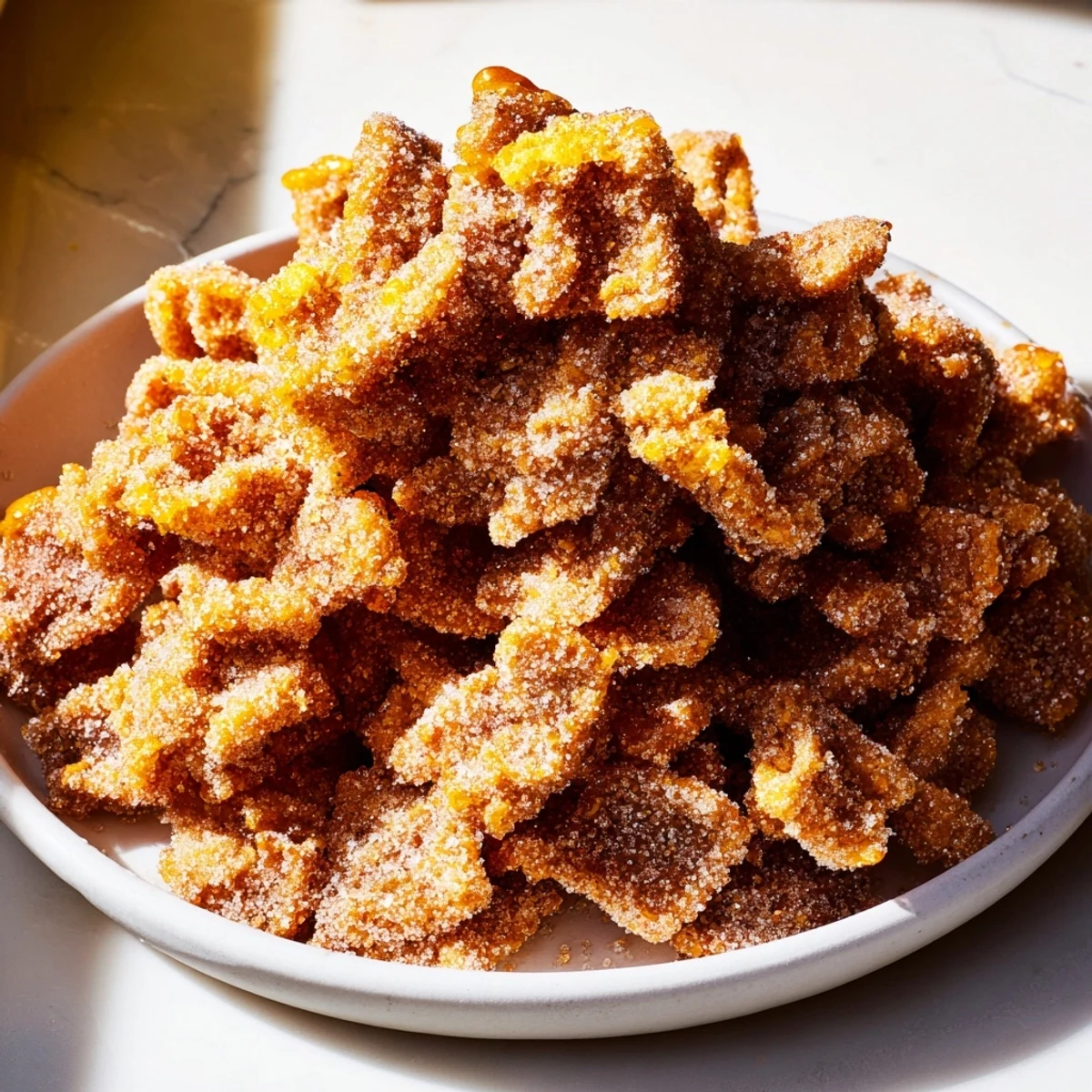 Golden-brown Air Fryer Pasta Christmas Crack, a sweet and salty snack for holiday gatherings, crunchy perfection.