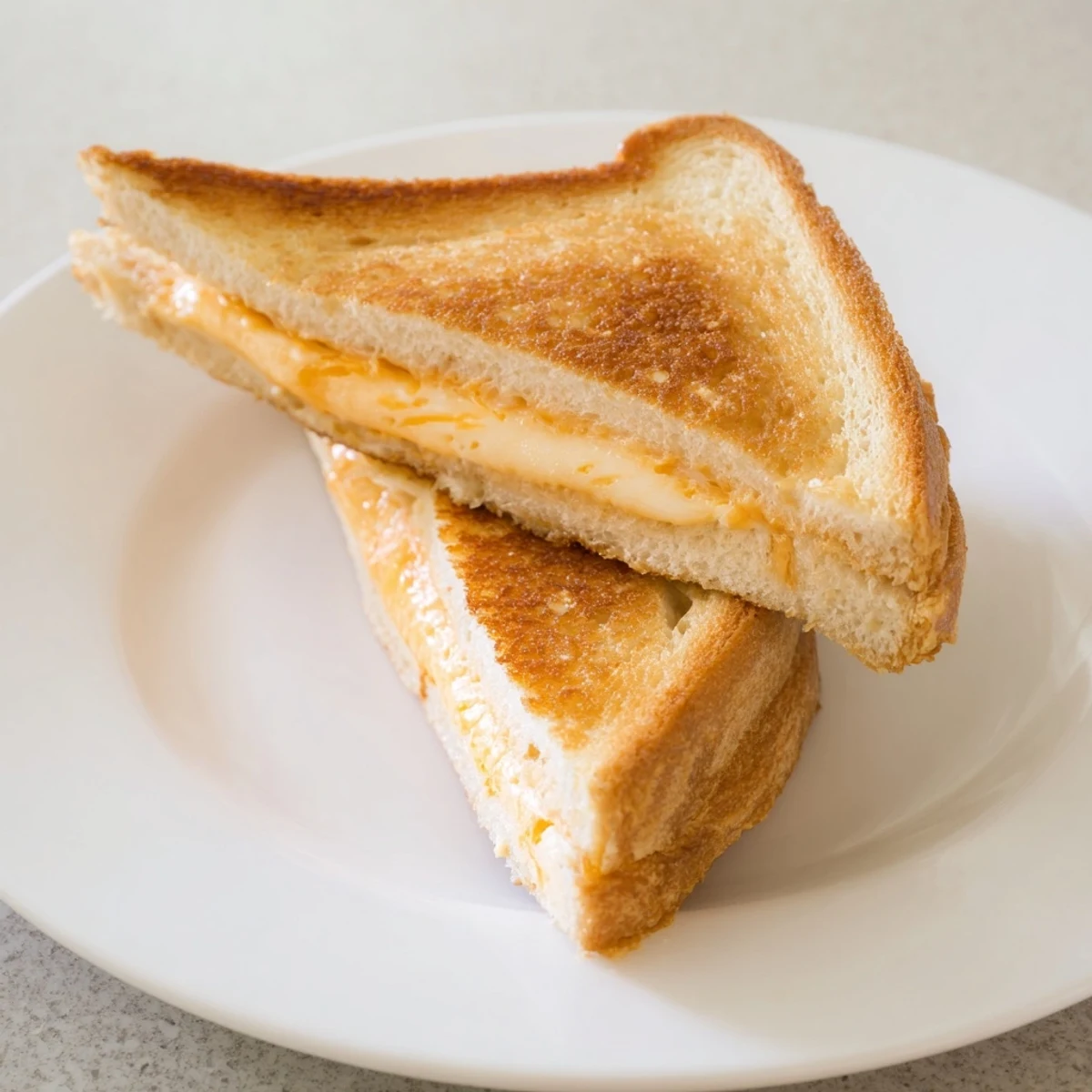 Perfectly golden Mayo Grilled Cheese, with melted cheese oozing from the crusty, mayo-toasted bread.