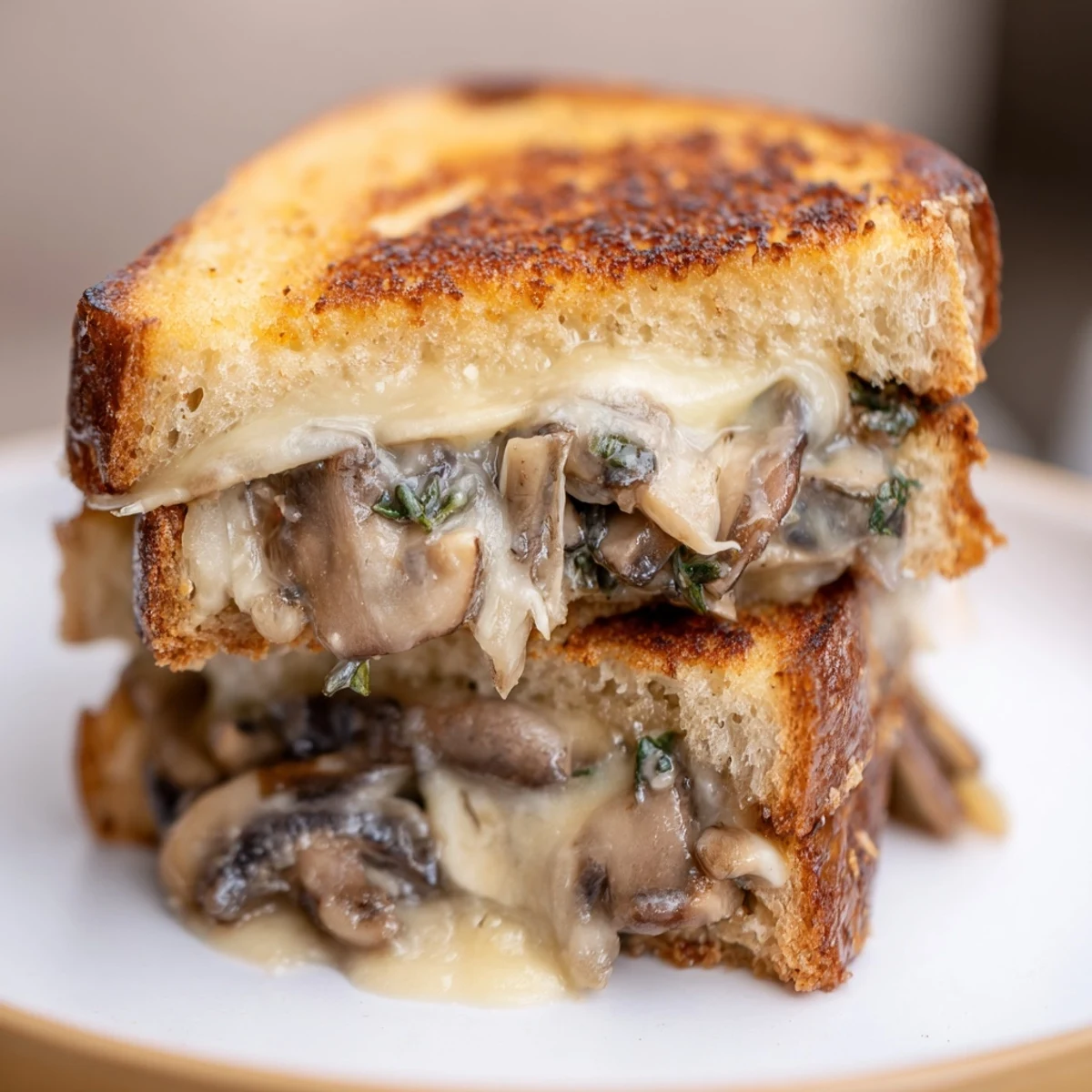 Creamy Mushroom Grilled Cheese