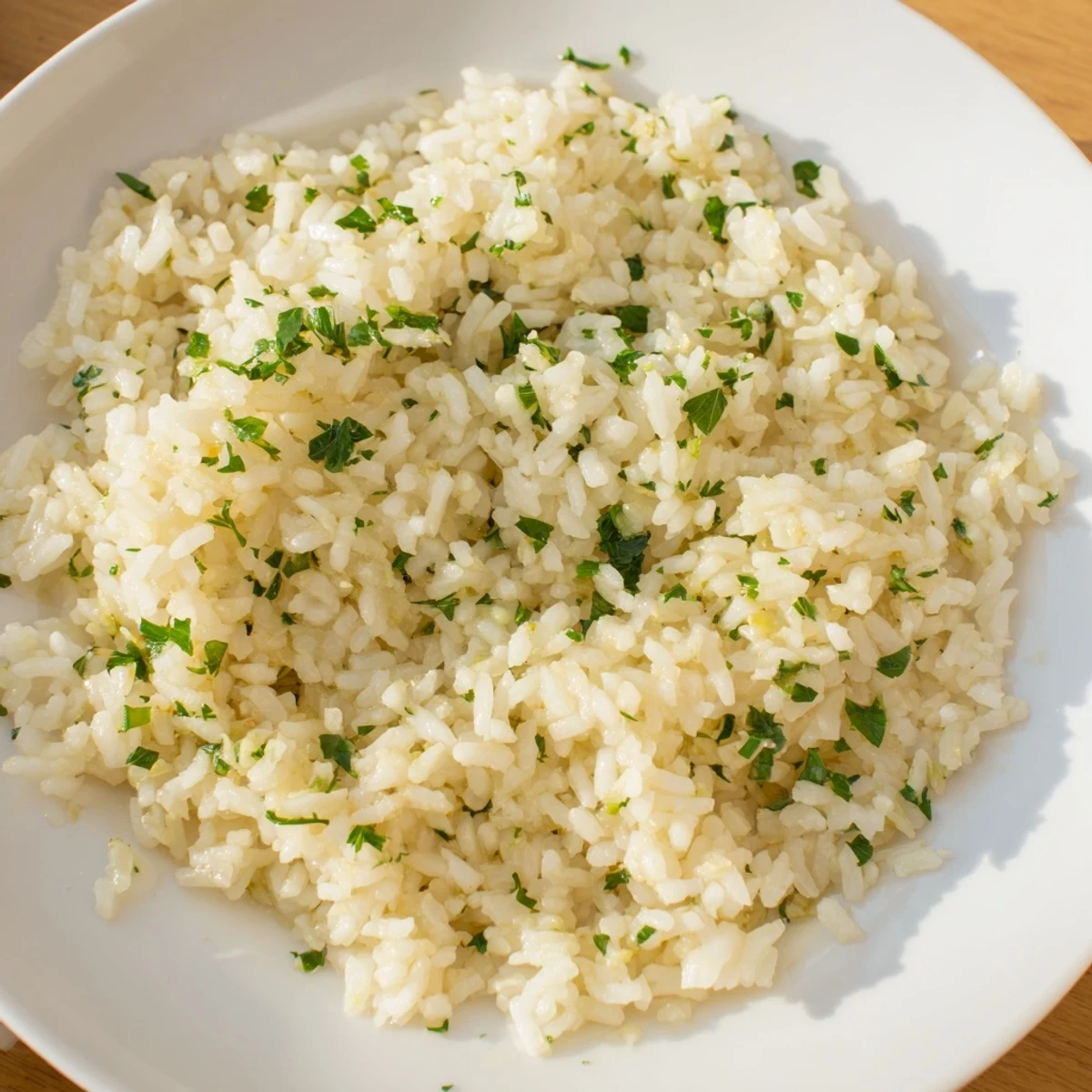 Creamy, flavorful Garlic Butter Rice, a simple and delicious side dish to complement your main course beautifully.