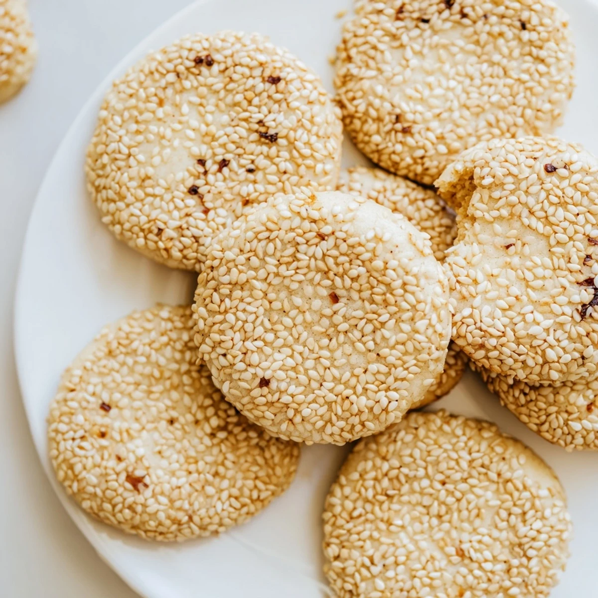 A plate of fresh Palestinian Kahk Cookies offers a tempting mix of buttery dough and a taste of the Middle East.