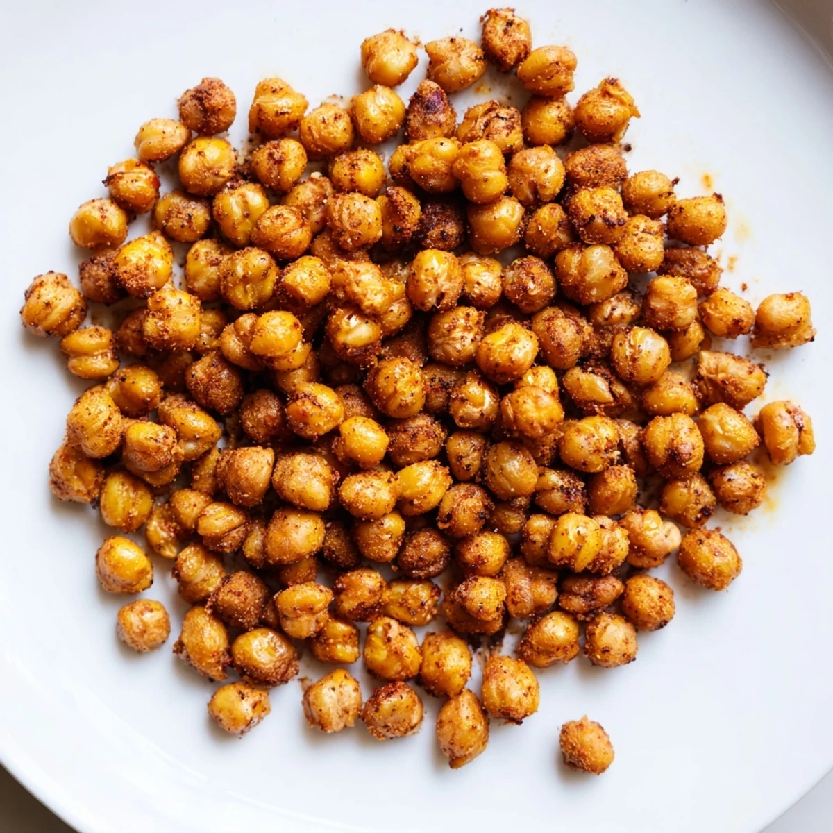 Golden, crispy Crispy Chickpea Snack, perfectly roasted with spices, ready for snacking or salads.