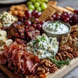 Housewarming Party Charcuterie Board with Dips and Crackers