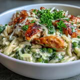 One-Pot Lemon Orzo Chicken Peas