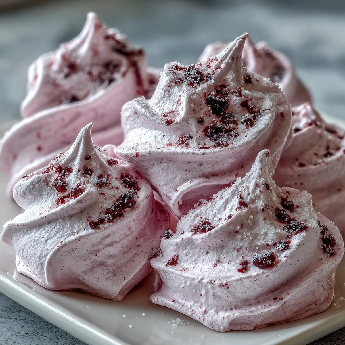 Vibrant purple Black Currant Marshmallows dusted with powdered sugar, soft and fluffy squares ready to serve.