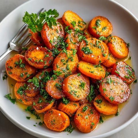 Close-up of roasted Rebel Float Cream Soda Caramelized Carrots, showcasing glossy glaze and tender texture.