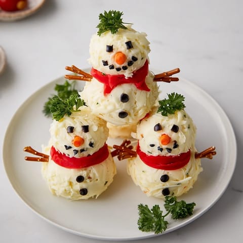 Snowman Cheese Ball Trio
