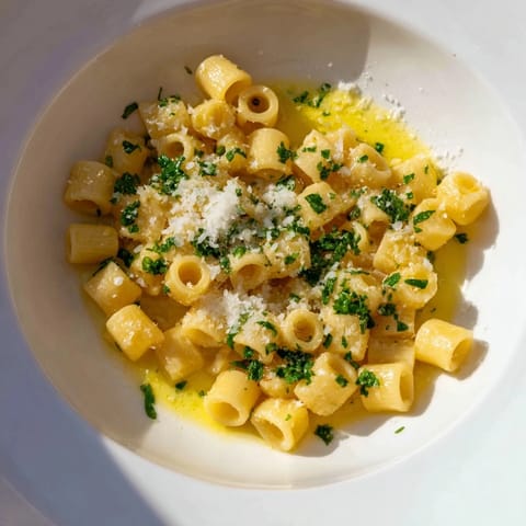 Fragrant One-Pot Garlic Butter Ditalini, a comforting Italian-American pasta dish, ready in 20 minutes.