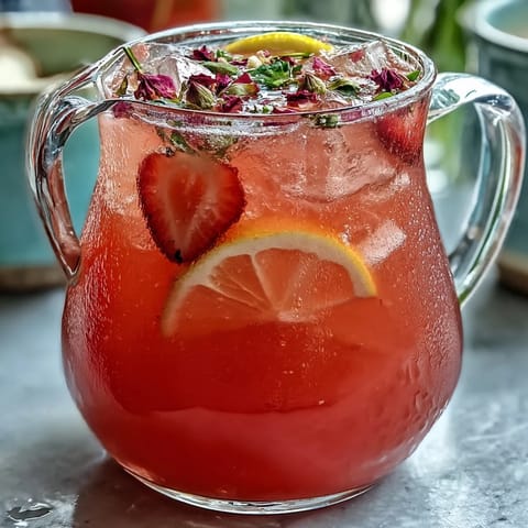 Strawberry Rose Lemonade Pitcher