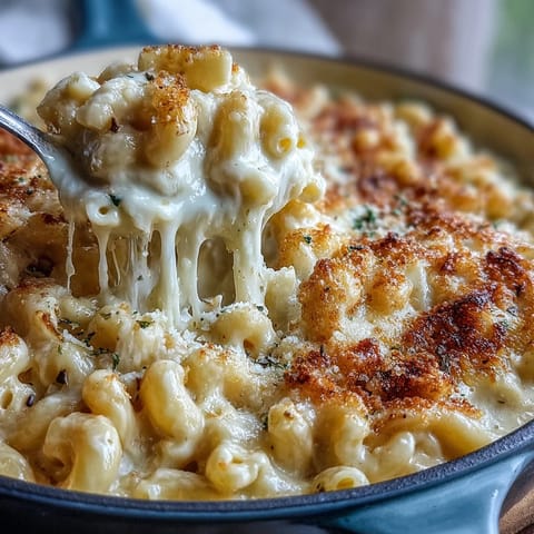 Golden, bubbling one-pot mac and cheese, a quick and easy weeknight comfort food.