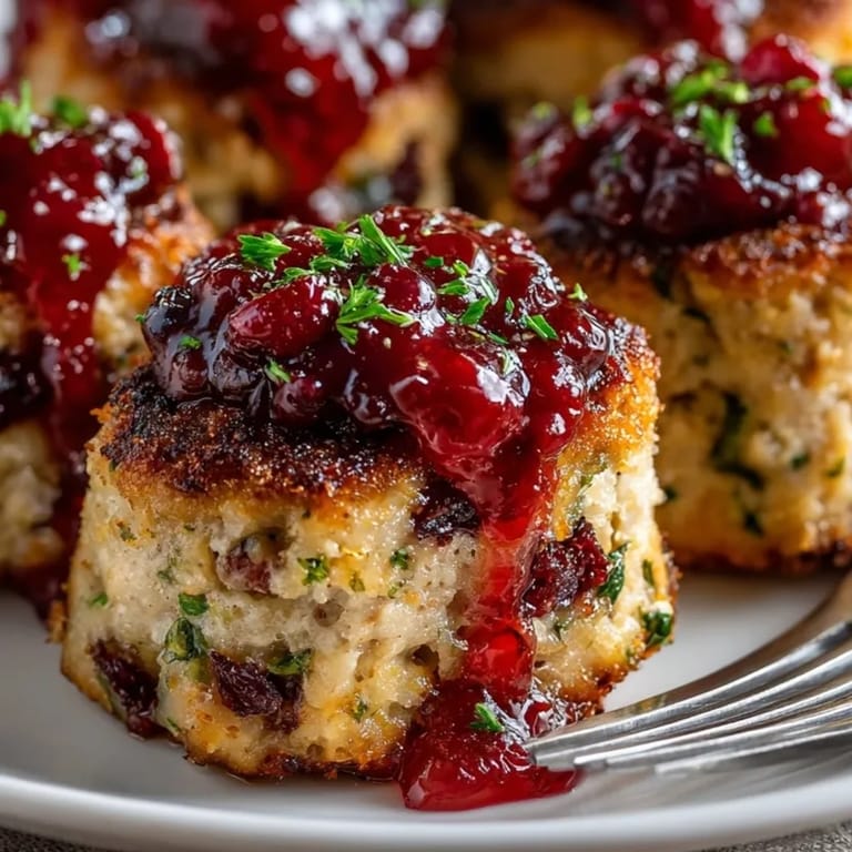 Savory baked Cherry-Coded Cranberry Chicken Meatloaf Minis, showcasing the vibrant colors of cherries and cranberries, a hearty dinner.
