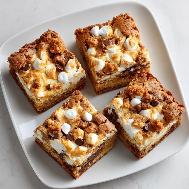 The vibrant Chaos Cake Ginger Snap Blondies, swirled with marshmallow, offering a delightful texture contrast.