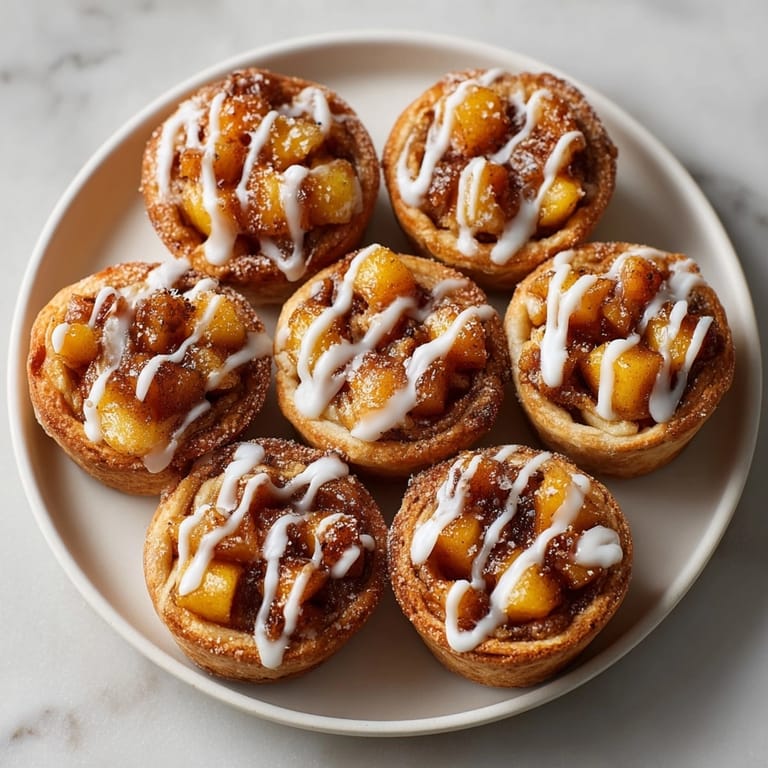 Warm two ingredient mini peach pies on a wooden table, perfect for quick summer desserts.