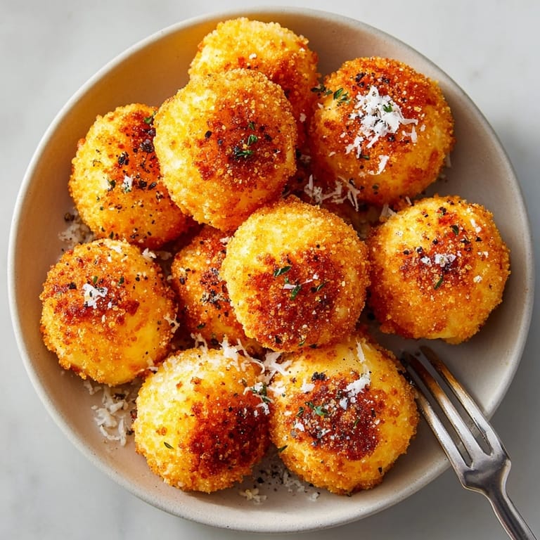 Mashed Potato Cheese Puffs served warm with a side of creamy sour cream dip.
