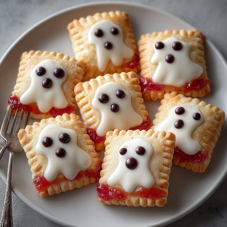 Flaky Homemade Ghost Pop-Tarts: a sweet and spooky Halloween breakfast pastry treat.