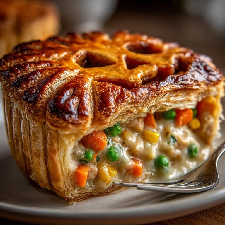 Close-up of a warm Jack-o'-Lantern Pot Pie, perfect comfort food for autumn evenings.