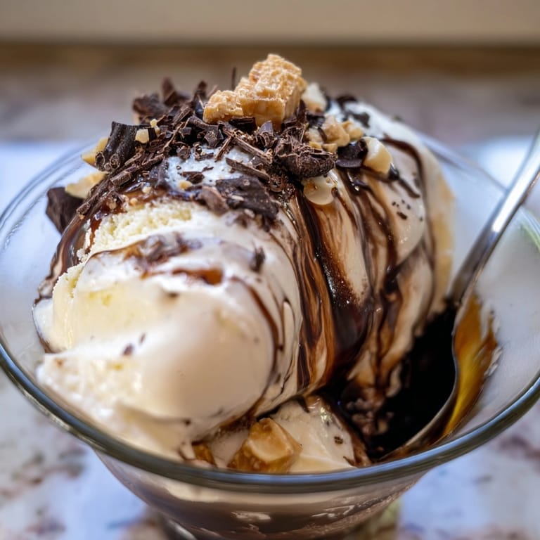 Two servings of sweet Affogato, topped with dark chocolate, ready to enjoy.