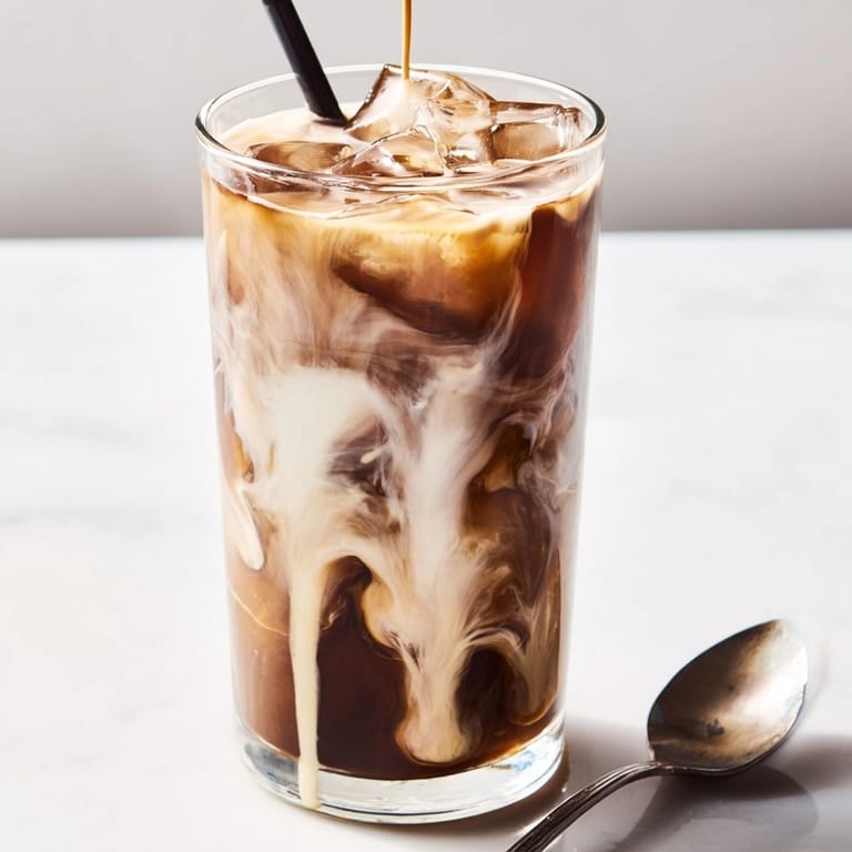 Homemade Thai Iced Coffee recipe: Brewed coffee, condensed milk, and ice cubes, perfect for summer.