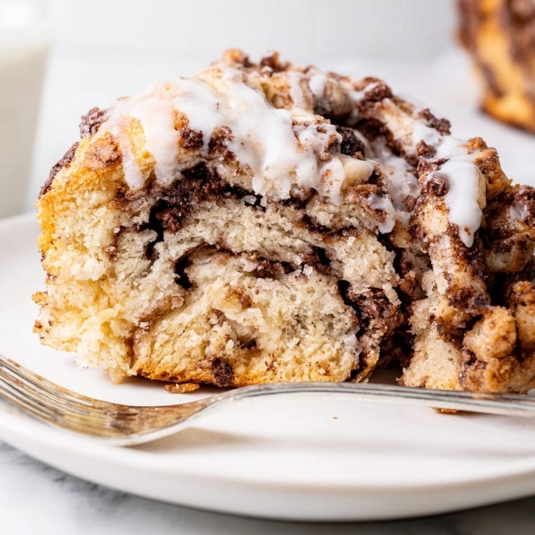A batch of freshly baked chocolate cinnamon roll scones, ready for brunch.