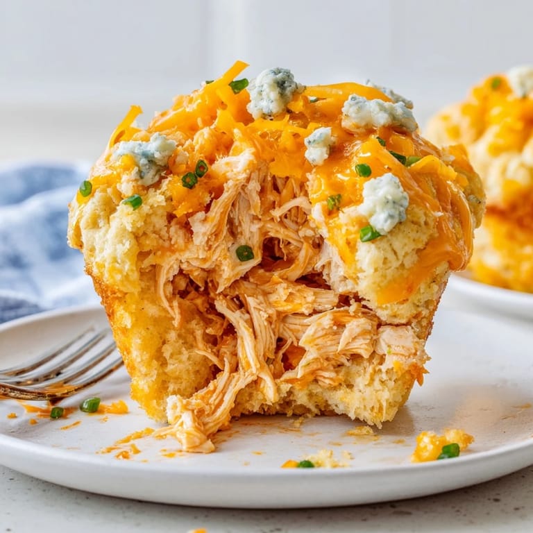 Spicy Buffalo Chicken Soda Muffins bursting with flavor, ideal for appetizer lovers.