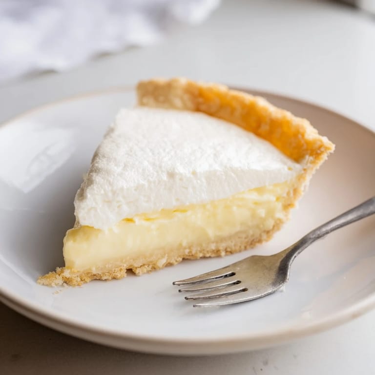 Homemade water pie, featuring a sugary crust and hint of vanilla flavor.