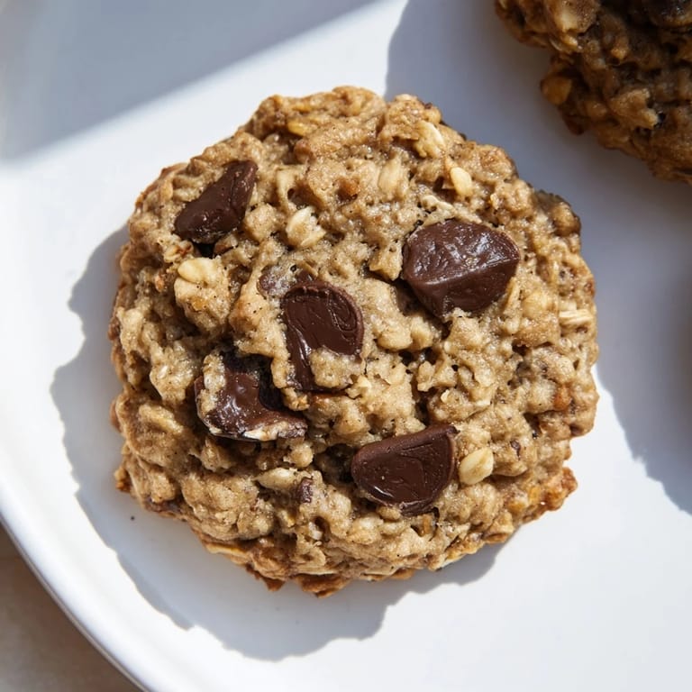 Enjoy these soft, chewy Oat-Banana Chocolate Chip Cookies: a simple, dairy-free treat perfect for a snack.