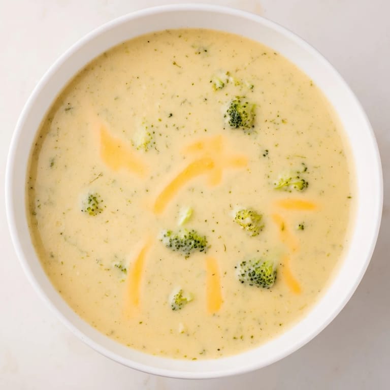 Creamy, homemade Broccoli Cheese Soup: full of tender broccoli florets and sharp cheddar flavor.