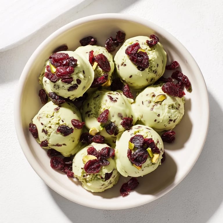 Close-up of Matcha White Chocolate Cranberry Bark showcasing the delightful combination of flavors and textures.