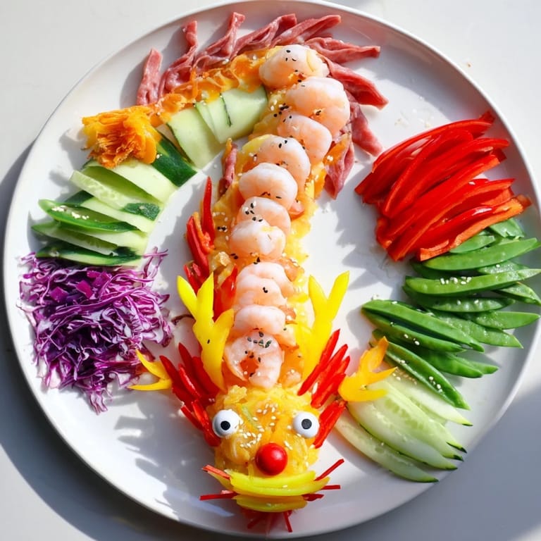 Imagine this delightful Mighty Dragon Lunar New Year board: a festive appetizer perfect for sharing with family.