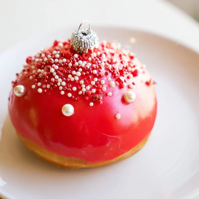 These warm, fried Christmas Ornament Beignets are generously topped with colorful icing and sugary sprinkles.