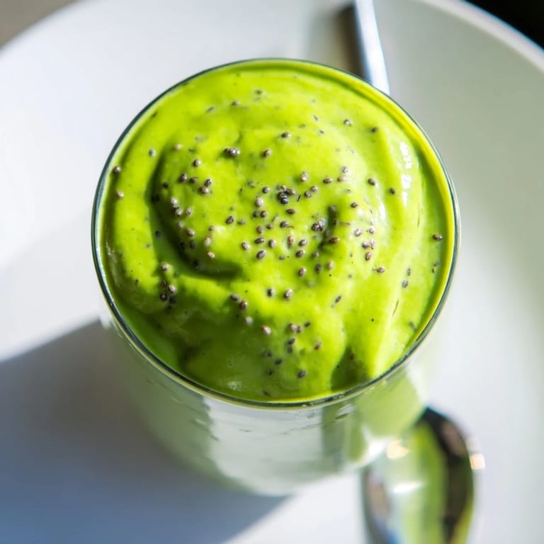 This healthy Spinach Avocado Smoothie is thick and delicious; imagine the fresh fruit flavors!