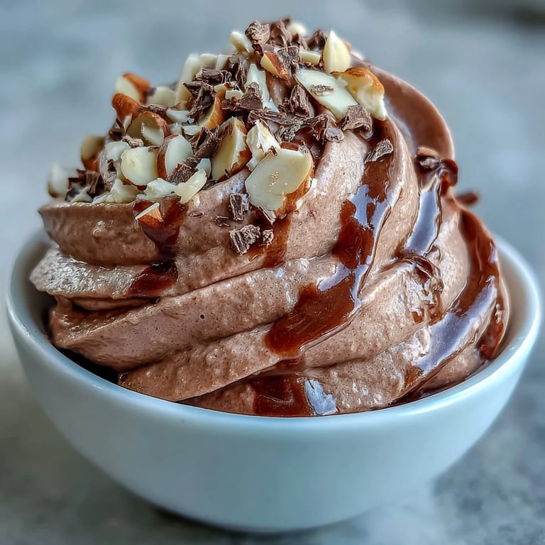 A healthy scoop of Vegan Chocolate Banana Nice Cream with cocoa and almond butter is ready to enjoy from a frozen ripe banana base.