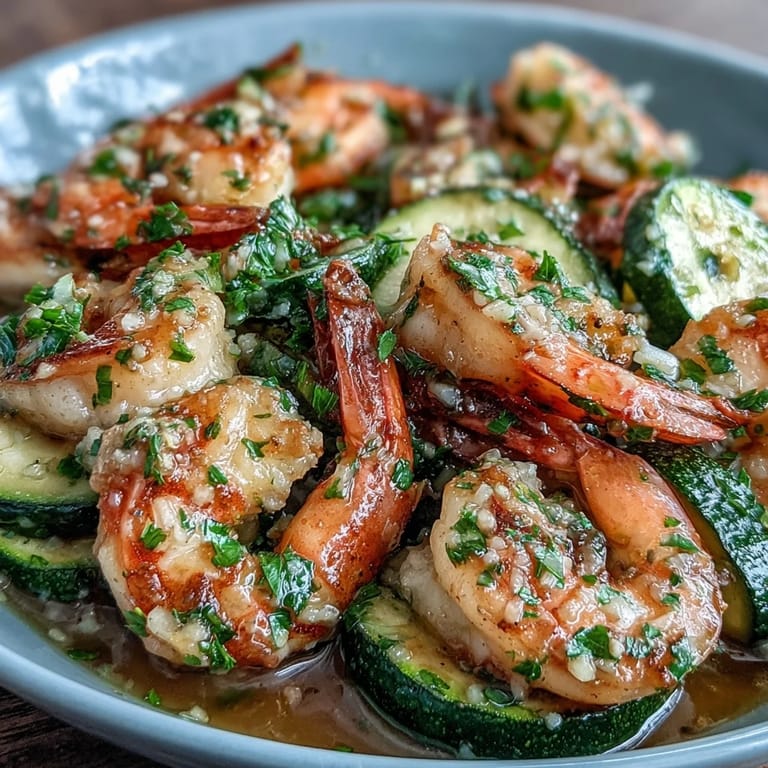 Lemon butter garlic shrimp and zucchini steamed in foil packets for a quick, flavorful keto meal.  