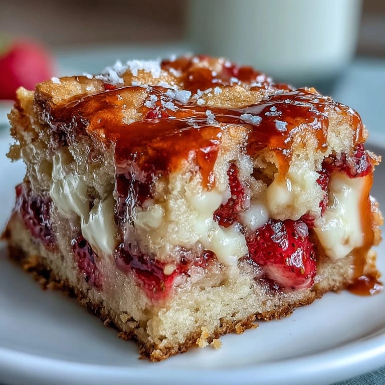 Buttery strawberry cookie bars loaded with white chocolate chunks, perfect for a sweet spring dessert.