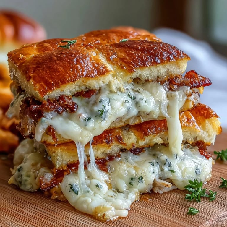 Golden-baked Derby Day Hot Brown sliders filled with turkey, crisp bacon, and rich Mornay sauce, perfect for Derby parties or casual get-togethers.