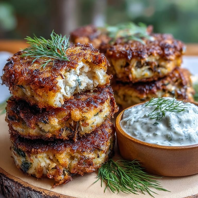 Delicious homemade Crispy Mackerel Potato Cakes, a comforting meal with a zesty yogurt dip.